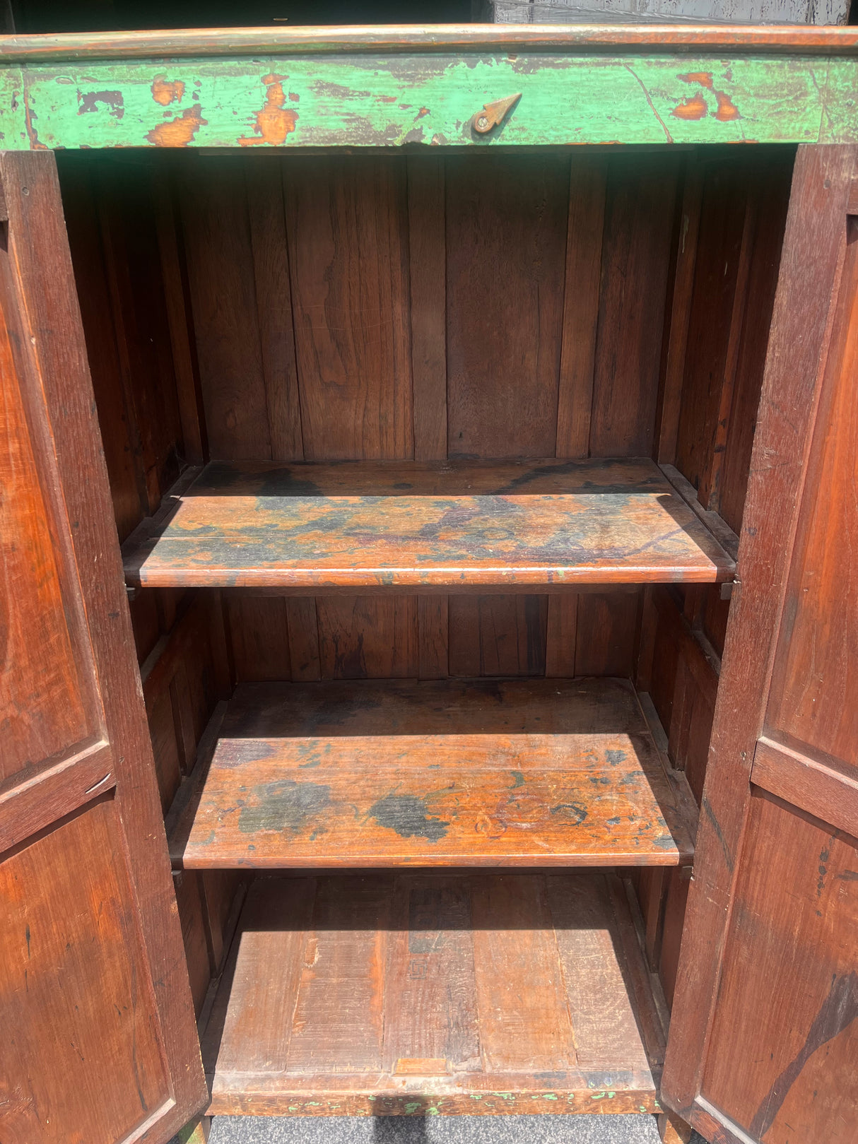 Vintage Distressed Indian Wooden Cabinet