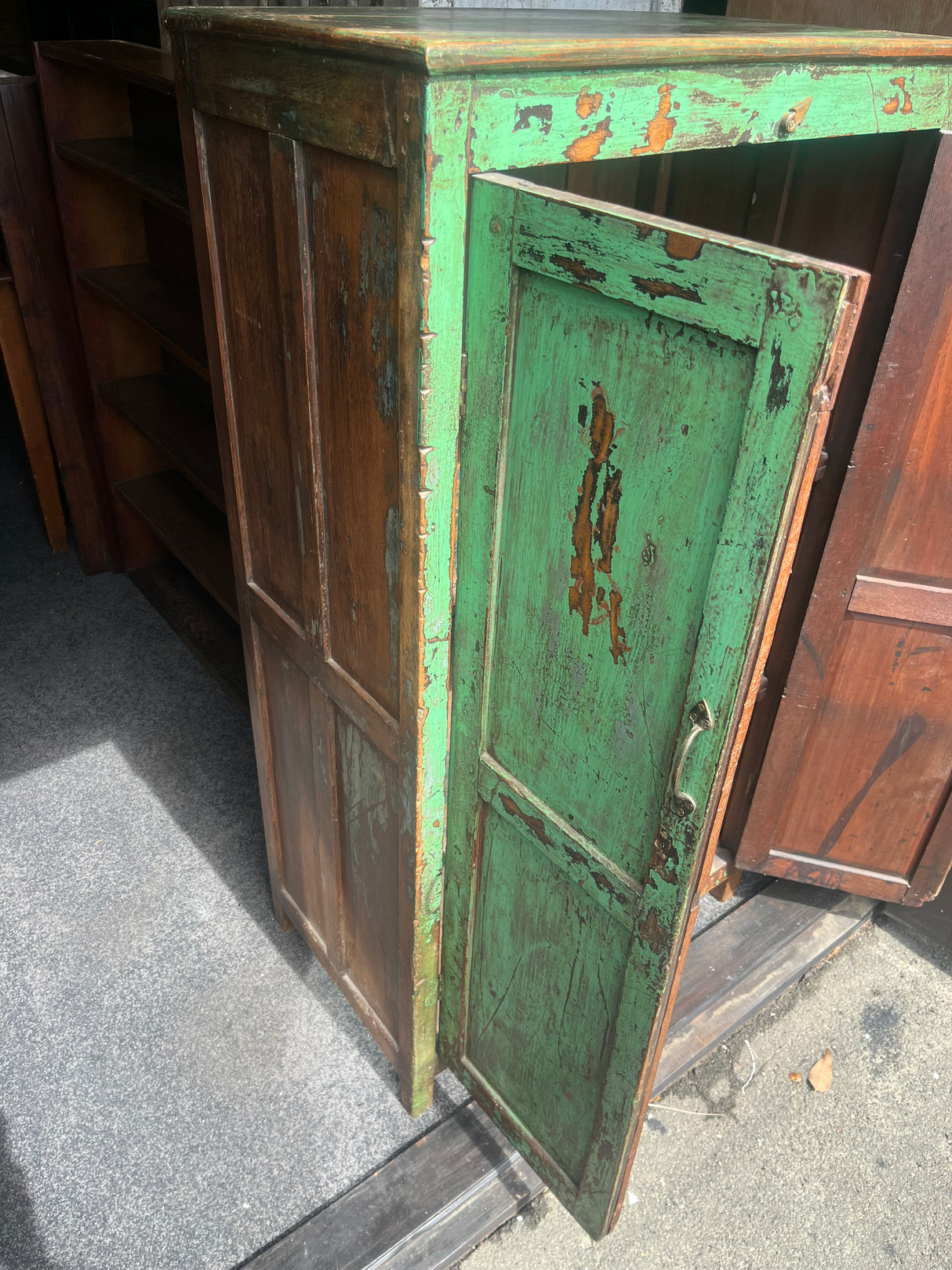 Vintage Distressed Indian Wooden Cabinet