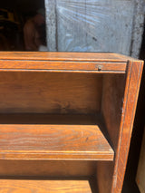 Authentic Vintage Oak Five-Shelf Bookcase