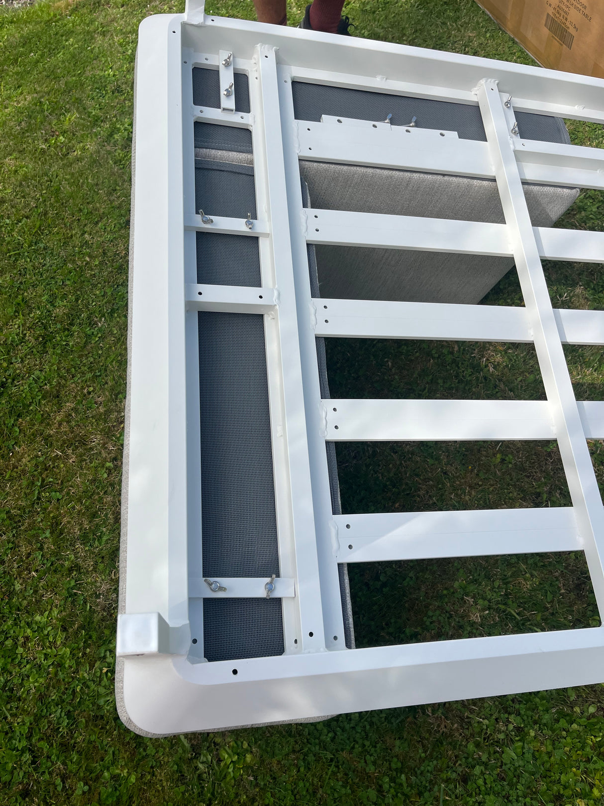 Outdoor Modular 2-Seater Chaise Lounge with Side Table