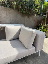 Outdoor Modular 2-Seater Chaise Lounge with Side Table