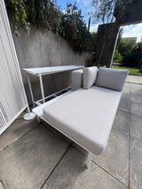 Outdoor Modular 2-Seater Chaise Lounge with Side Table