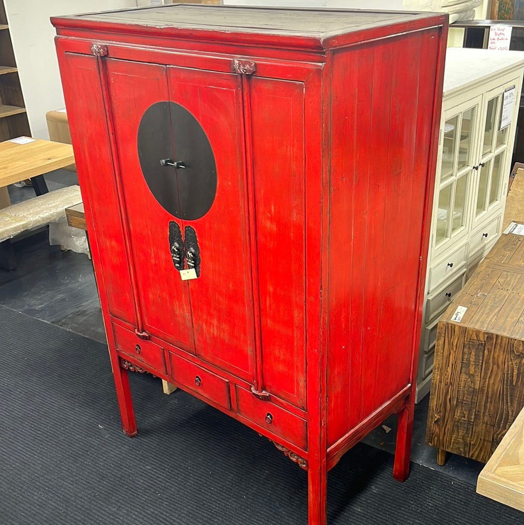 Antique Red Asian Cabinet