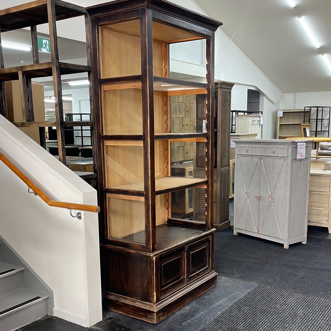 Antique Style Brown Display Cabinet