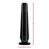 Appliances > Heaters Devanti Electric Ceramic Tower Fan Heater Portable Oscillating Remote Control 2400W Black