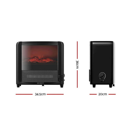 Appliances > Heaters Devanti Electric Fireplace 3D Flame Effect Timer Portable Indoor Heater 2000W