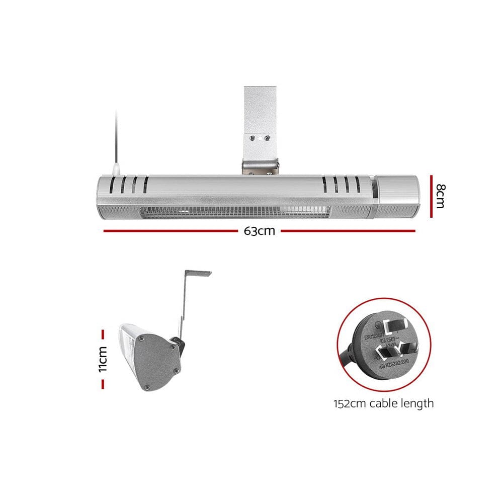 Appliances > Heaters Devanti Electric Infrared Strip Heater Radiant Heaters Reamote control 2000W