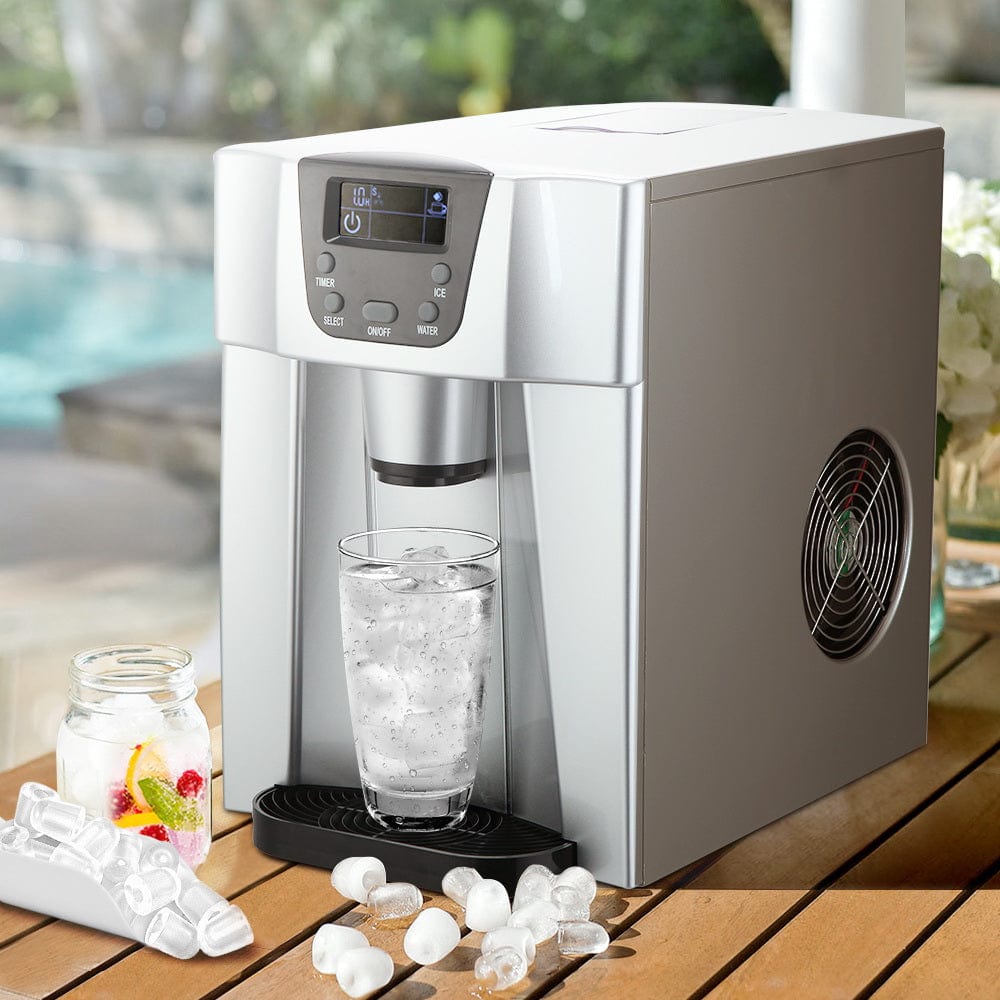 Appliances > Kitchen Appliances Devanti 2L Portable Ice Cuber Maker & Water Dispenser - Silver