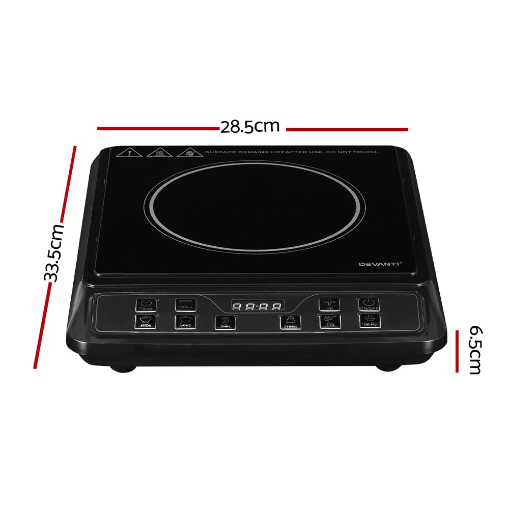 Appliances > Kitchen Appliances Devanti Electric Induction Cooktop Portable Cook Top Ceramic Kitchen Hot Plate