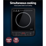 Appliances > Kitchen Appliances Devanti Electric Induction Cooktop Portable Cook Top Ceramic Kitchen Hot Plate