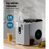 Appliances > Kitchen Appliances Devanti Portable Ice Maker Machine Ice Cube 12kg Bar Countertop Stainless Steel