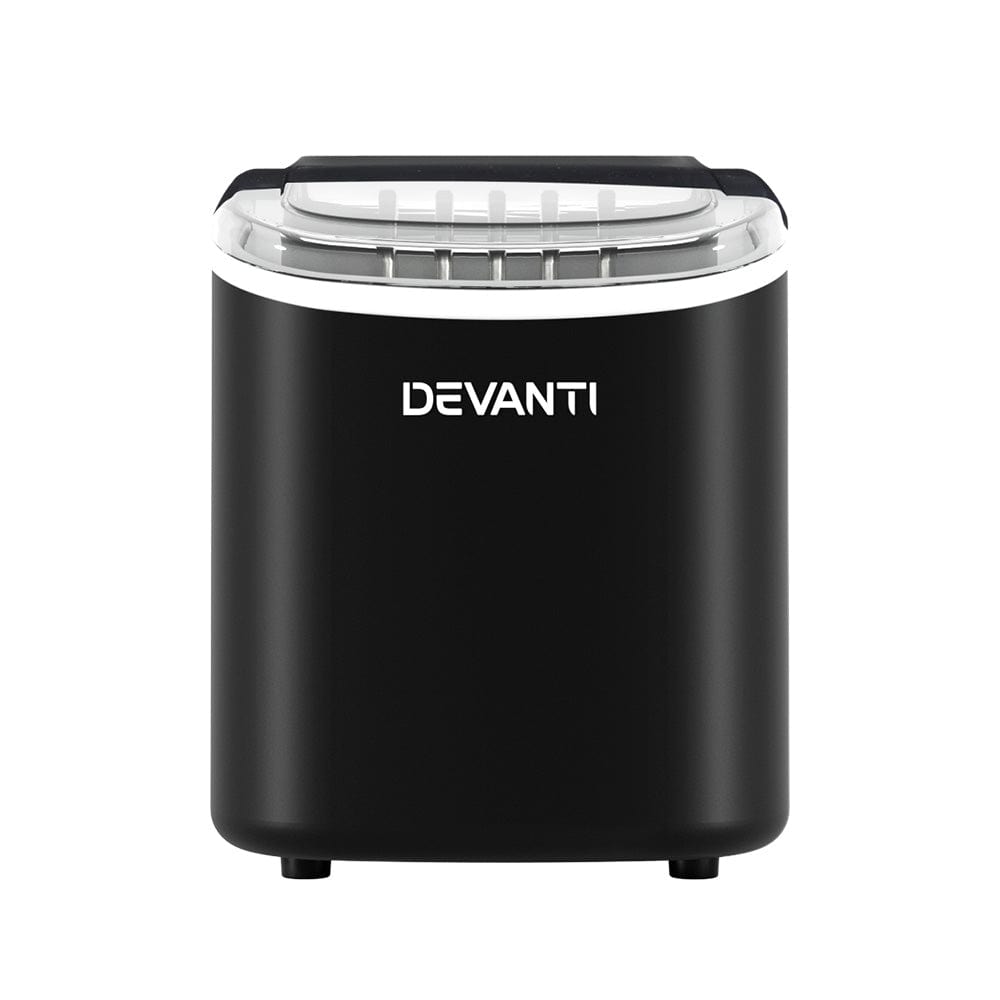 Appliances > Kitchen Appliances Devanti Portable Ice Maker Machine Ice Cube Tray 12kg Bar Countertop Black