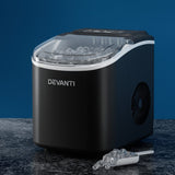 Appliances > Kitchen Appliances Devanti Portable Ice Maker Machine Ice Cube Tray 12kg Bar Countertop Black