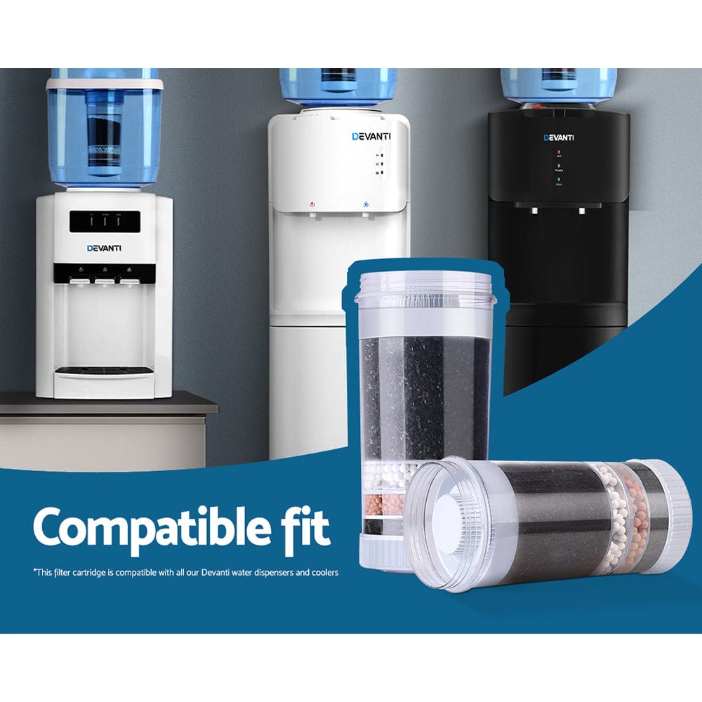 Appliances > Kitchen Appliances Devanti Water Cooler Filter Purifier 2 Pack Ceramic Carbon Mineral Cartridge