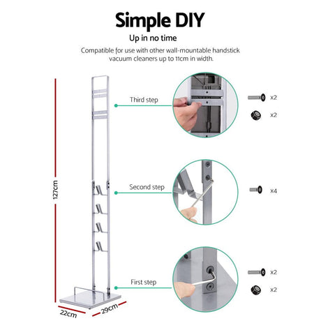 Appliances > Vacuum Cleaners Artiss Freestanding Dyson Vacuum Stand Rack Holder for Dyson V6 V7 V8 V10 V11 V12 Silver