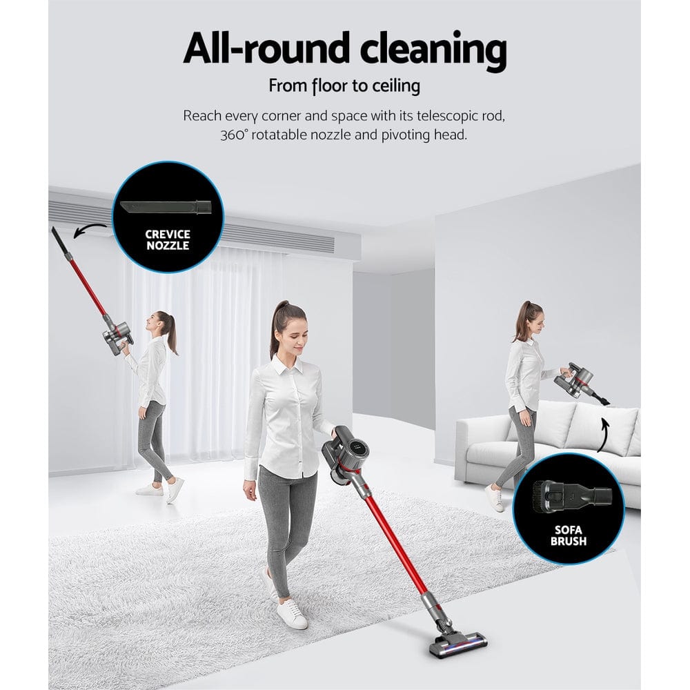 Appliances > Vacuum Cleaners Devanti Handheld Vacuum Cleaner Cordless Bagless Stick Handstick Car Vac 2-Speed