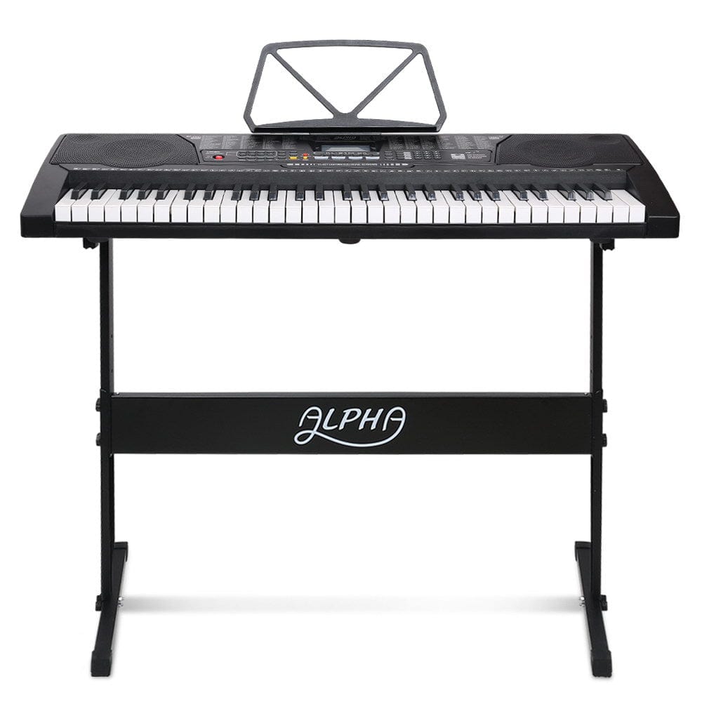 Audio & Video > Musical Instrument & Accessories Alpha 61 Key Lighted Electronic Piano Keyboard LCD Electric w/ Holder Music Stand