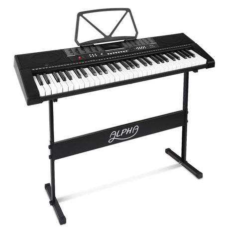 Audio & Video > Musical Instrument & Accessories Alpha 61 Keys Electronic Piano Keyboard LED Electric w/Holder Music Stand USB Port