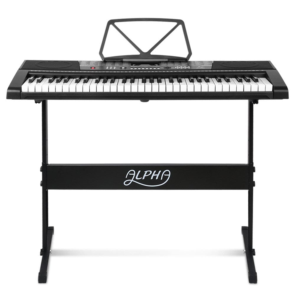 Audio & Video > Musical Instrument & Accessories Alpha 61 Keys Electronic Piano Keyboard LED Electric w/Holder Music Stand USB Port