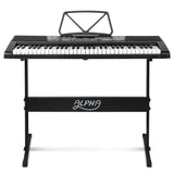 Audio & Video > Musical Instrument & Accessories Alpha 61 Keys Electronic Piano Keyboard LED Electric w/Holder Music Stand USB Port