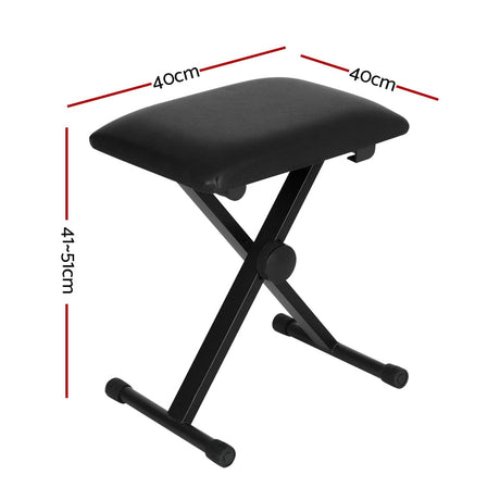 Audio & Video > Musical Instrument & Accessories Alpha Piano Stool Adjustable Height Keyboard Seat Portable Bench Chair Black