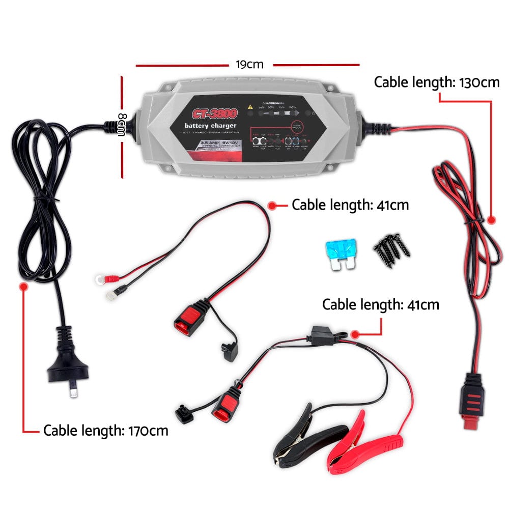 Auto Accessories > Auto Accessories Others Smart Battery Charger 3.5A 12V 6V Automatic SLA AGM Car Truck Boat Motorcycle Caravan