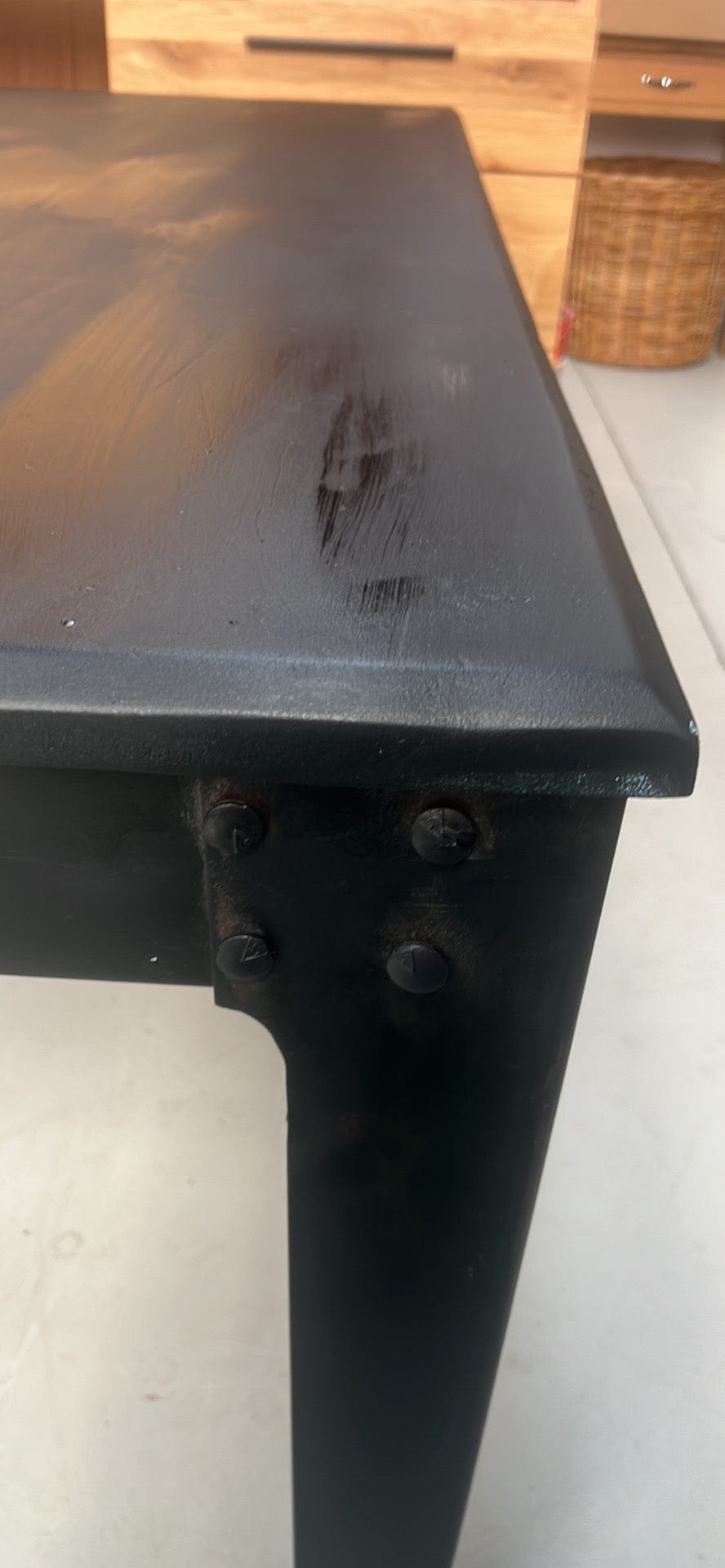 Black top Metal Dining table Black top Metal Dining table
