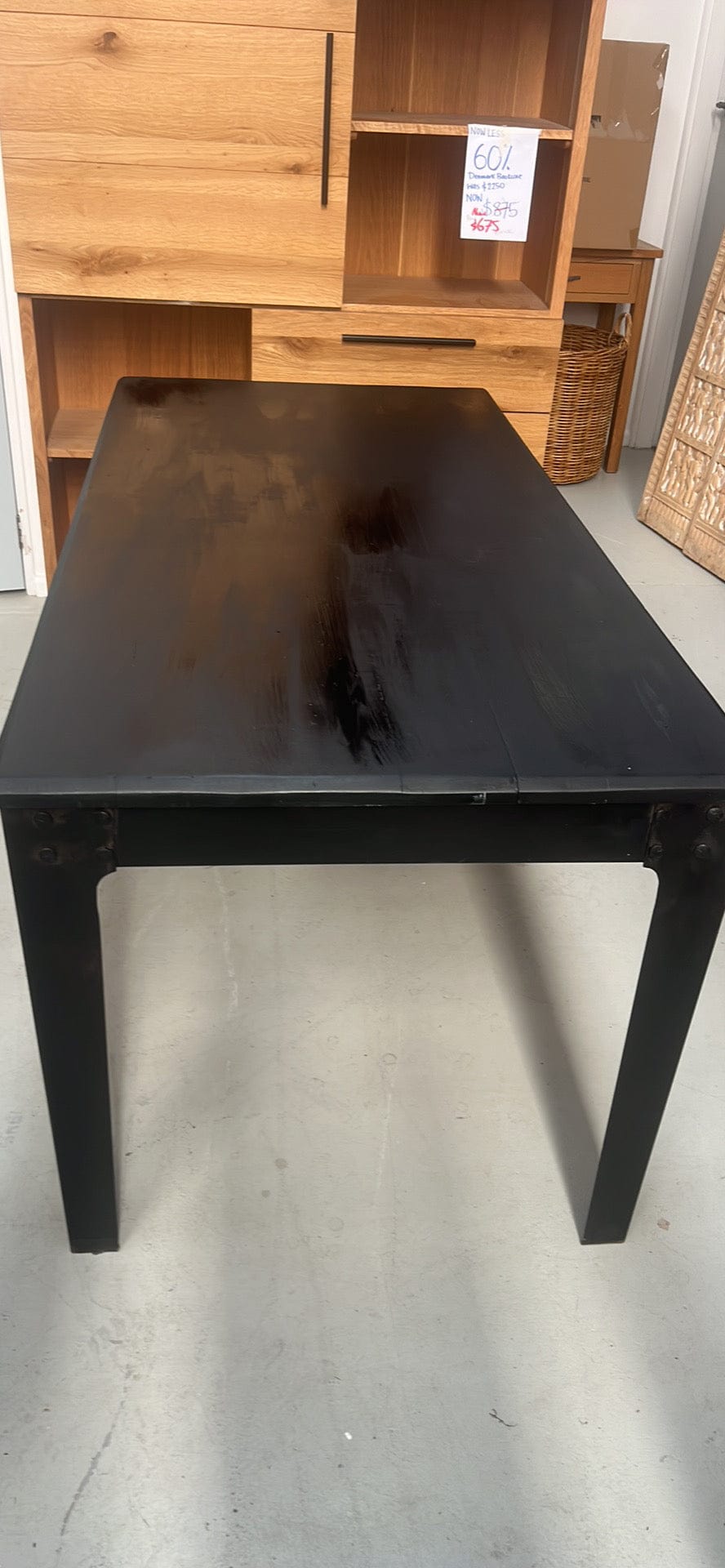 Black top Metal Dining table Black top Metal Dining table
