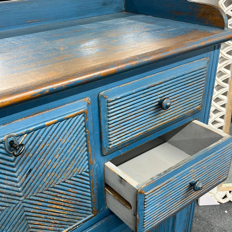 Bookcases/Cabinets Vintage Style Blue Cabinet