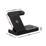 Electronics > Battery Chargers & Power Devanti 4-in-1 Wireless Charger Station Fast Charging for Phone Black