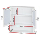 Furniture > Bathroom Artiss Bathroom Tallboy Storage Cabinet with Mirror - White