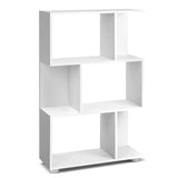 Furniture > Living Room Artiss 3 Tier Zig Zag Bookshelf - White