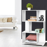 Furniture > Living Room Artiss 3 Tier Zig Zag Bookshelf - White