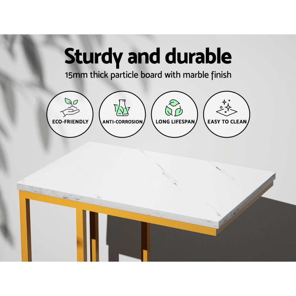 Furniture > Living Room Artiss Coffee Table Side Table Laptop Desk Bedside Sofa Wooden Table Marbel