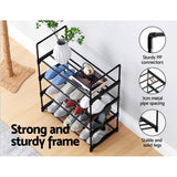 Furniture > Living Room Artiss Shoe Rack Stackable Shelves 4 Tiers 55cm Shoes Storage Stand Black