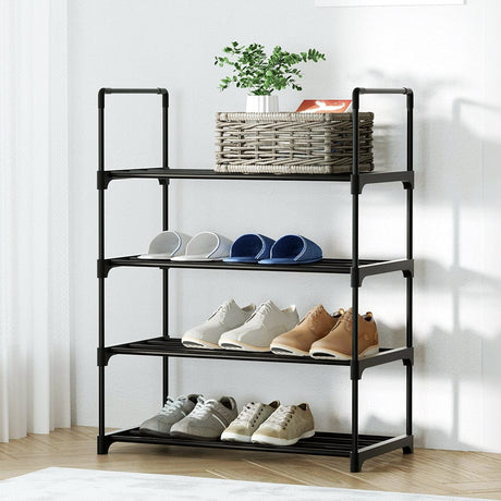 Furniture > Living Room Artiss Shoe Rack Stackable Shelves 4 Tiers 55cm Shoes Storage Stand Black