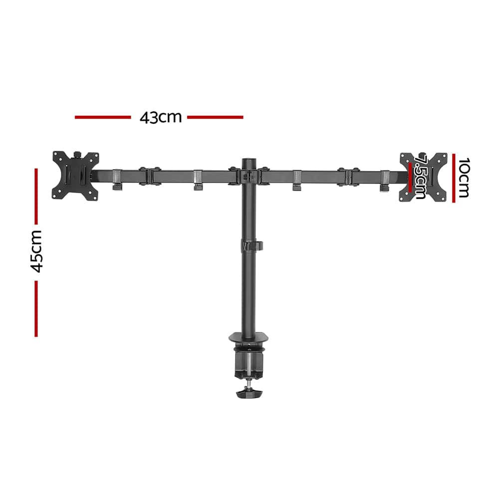 Furniture > Office Artiss Monitor Arm Mount Dual 32" Black