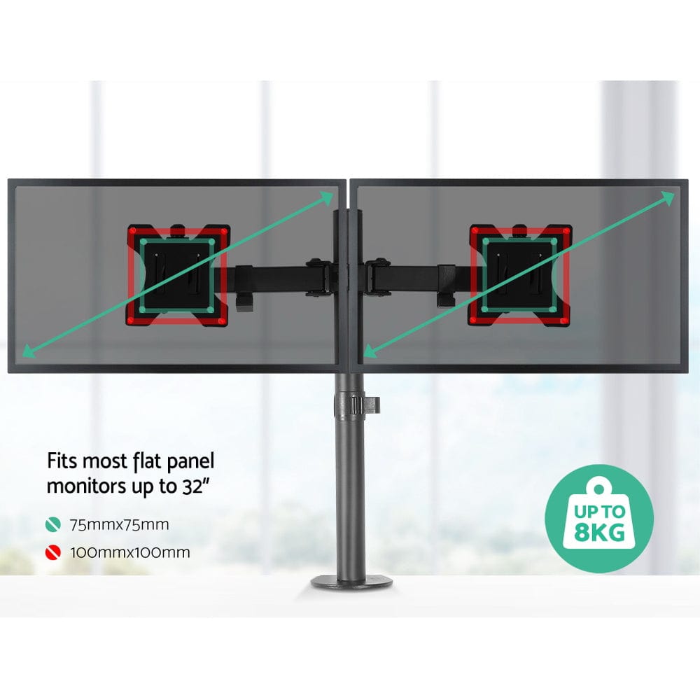 Furniture > Office Artiss Monitor Arm Mount Dual 32" Black