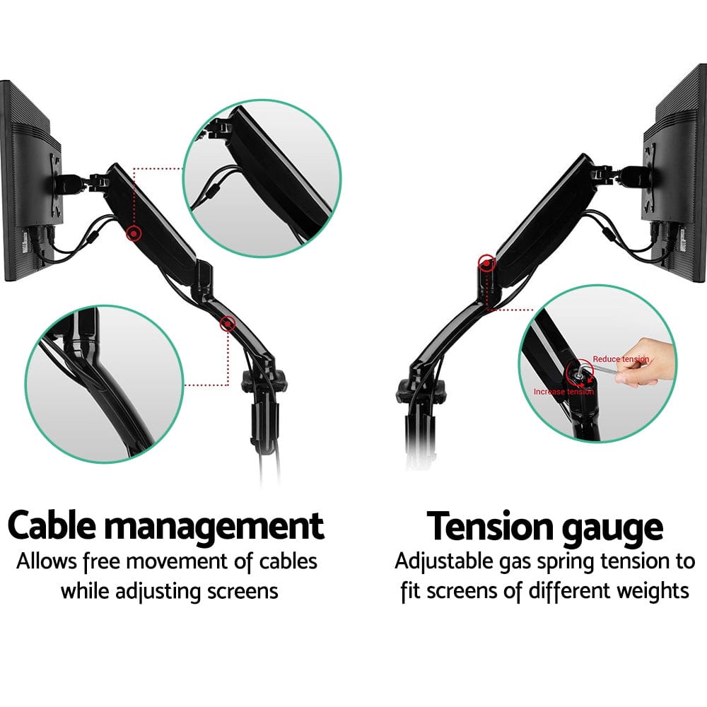 Furniture > Office Artiss Monitor Arm Mount Single Gas Black