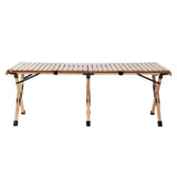 Furniture > Outdoor Gardeon Outdoor Furniture Wooden Egg Roll Picnic Table Camping Desk 120CM