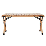 Furniture > Outdoor Gardeon Outdoor Furniture Wooden Egg Roll Picnic Table Camping Desk 90CM