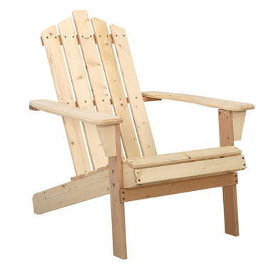 Furniture > Outdoor Gardeon Outdoor Sun Lounge Beach Chairs Table Setting Wooden Adirondack Patio Chair Light Wood Tone
