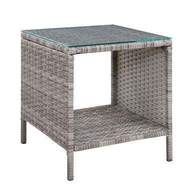 Furniture > Outdoor Gardeon Side Table Coffee Patio Outdoor Furniture Rattan Desk Indoor Garden Grey