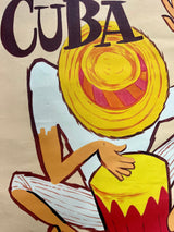 70cm x 90cm Hand-Painted "Cuban Drummer Boy"
