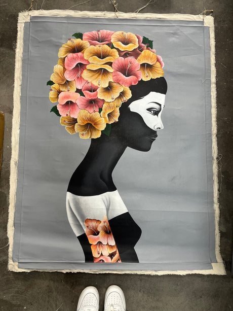 Hand-Painted "Masked Flower Girl"