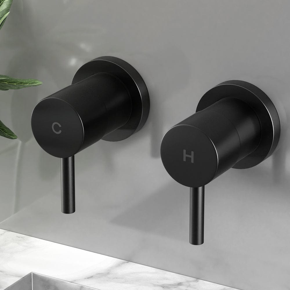 Home & Garden > Bathroom Accessories Cefito Bathroom Tap Shower Twin Tap Faucet Basin Sink Bath Swivel Black