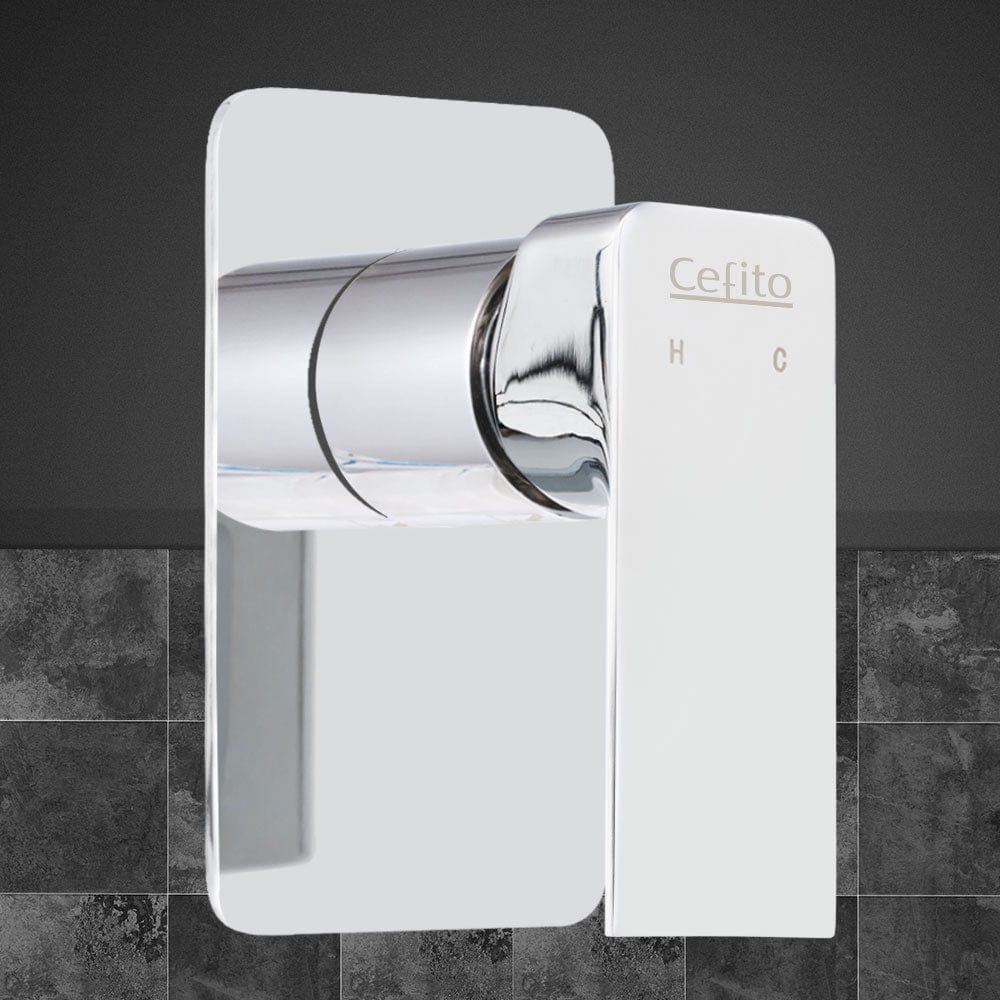 Home & Garden > Bathroom Accessories Cefito Shower Mixer Tap Wall Bath Tap Bathroom Basin Faucet Vanity Brass Silver