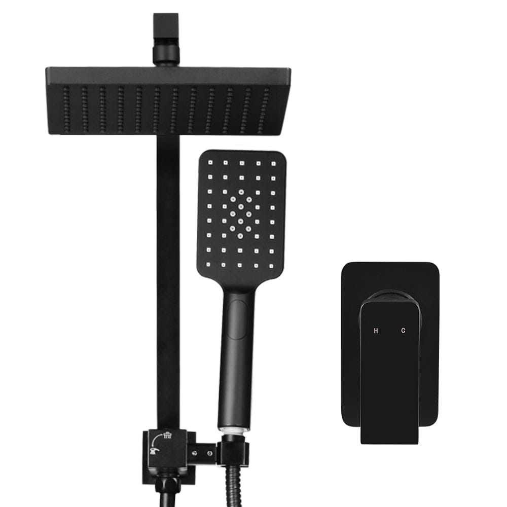 Home & Garden > Bathroom Accessories Cefito WELS 8'' Rain Shower Head Mixer Square Handheld High Pressure Wall Black