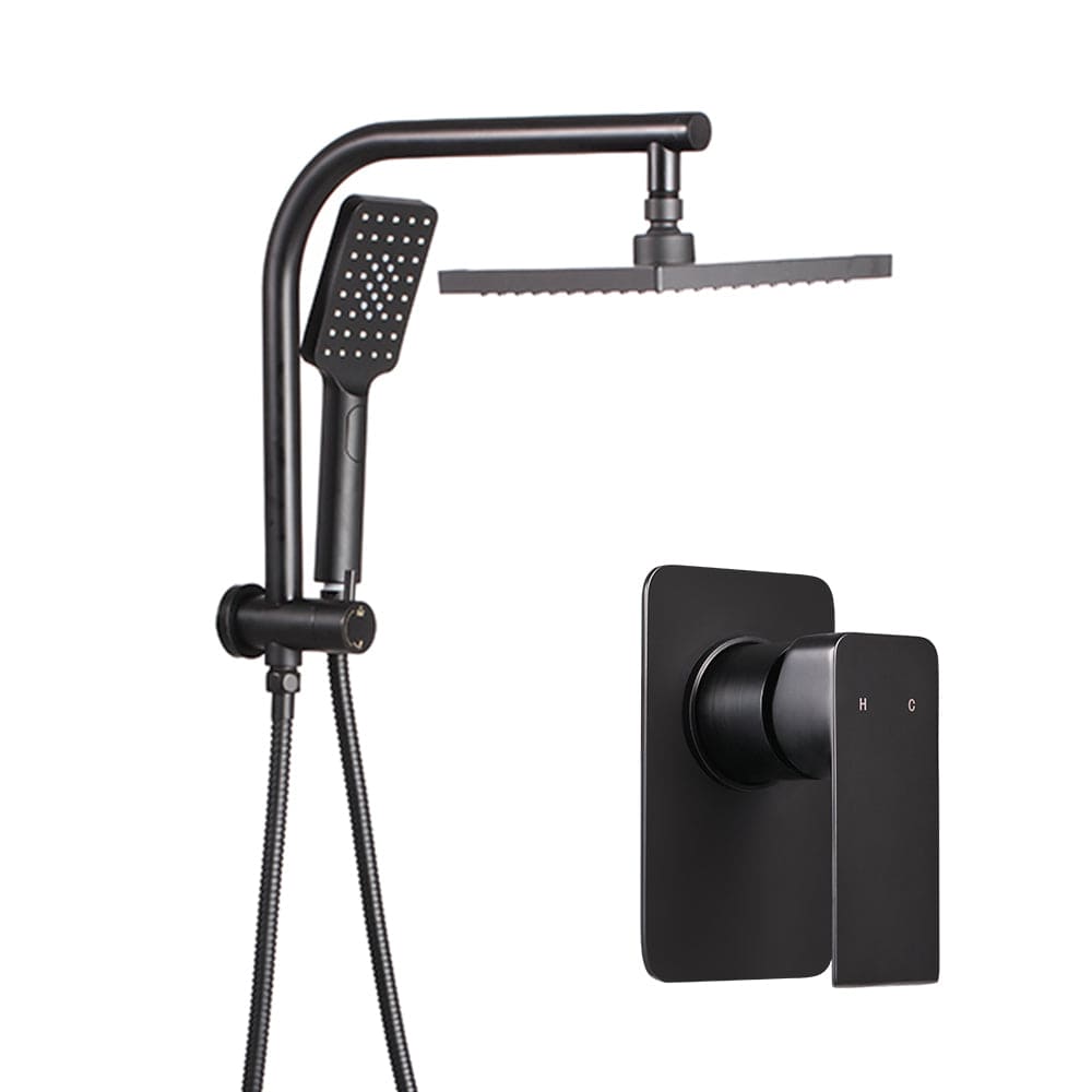 Home & Garden > Bathroom Accessories Cefito WELS 8'' Rain Shower Head Mixer Square Handheld High Pressure Wall Black