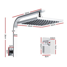 Load image into Gallery viewer, Home &amp; Garden &gt; Bathroom Accessories Cefito WElS 8&#39;&#39; Rain Shower Head Mixer Square High Pressure Wall Arm DIY Chrome
